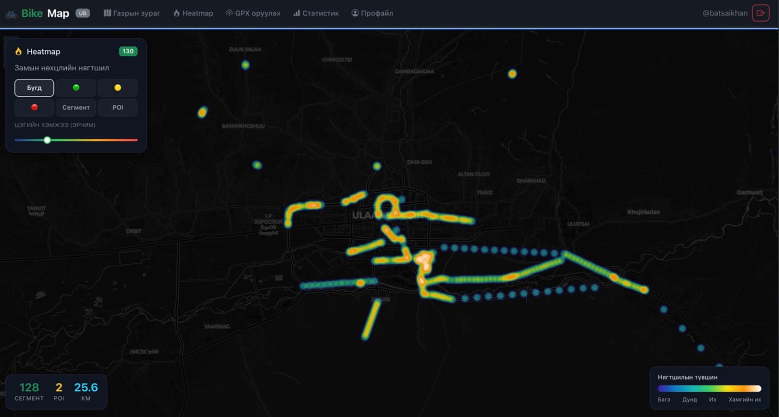 Road-condition heatmap